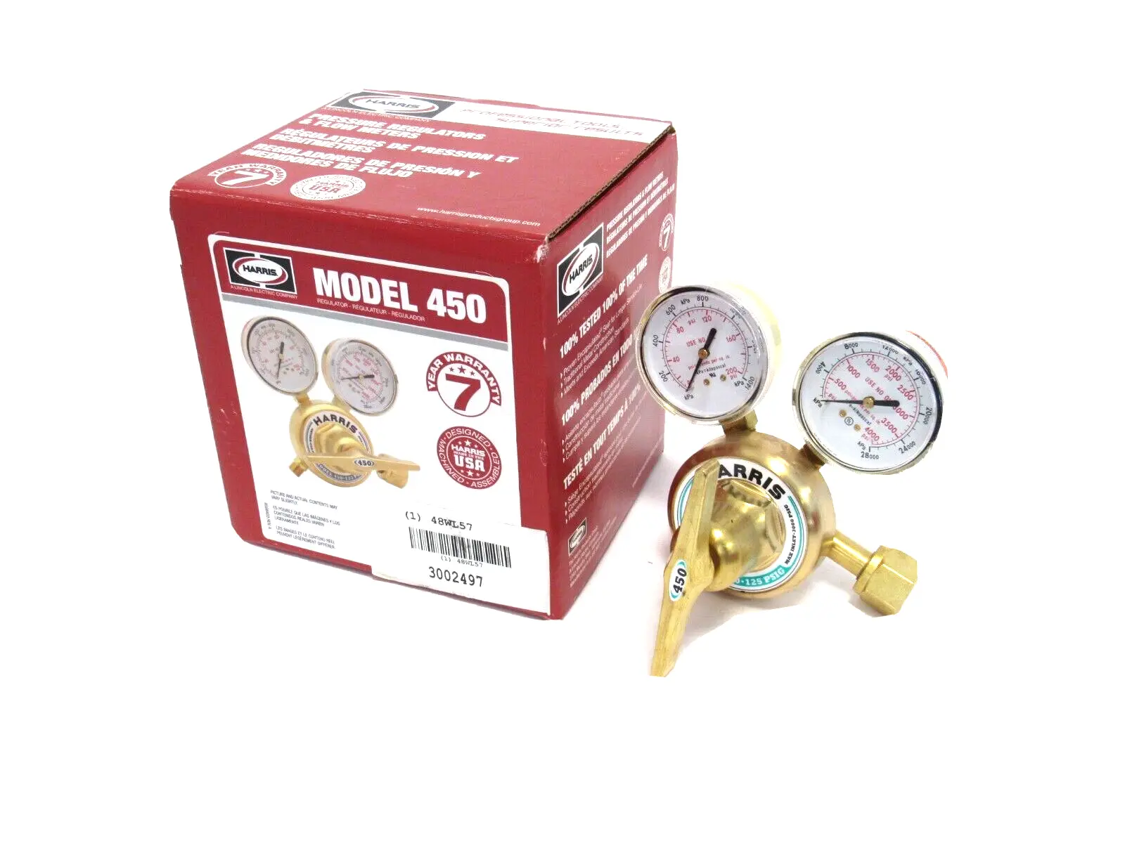NEW HARRIS 3002497 REGULATOR 48WL57 450-125PSI