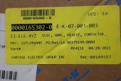 Eaton ME411E DC Definite Purpose Contactor; Size 4 NEW #G446
