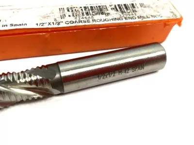 USED HERTEL COARSE ROUGHING END MILL 1/2" X 1/2" NCC, 4-FLUTE, 2" LOC
