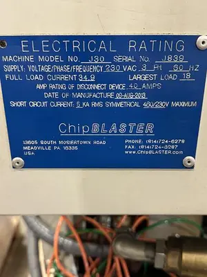 Used CHIP BLASTER J30 High Pressure Coolant Systems Michigan US | Aucto #1332263
