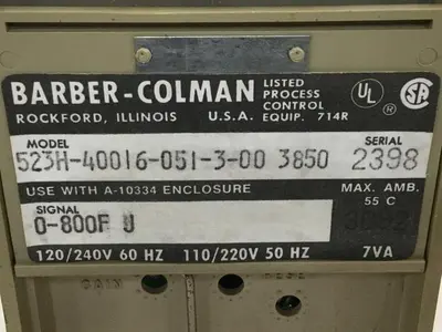 USED BARBER COLMAN 523H-40016-051-3-00 3850