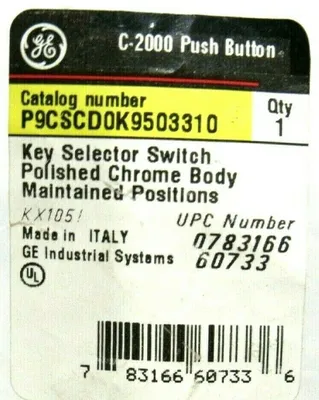 NEW GENERAL ELECTRIC P9CSCD0K9503310 SELECTOR SWITCH
