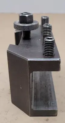LATHE TOOL POST HOLDER 3-1/4” H X 6” L X 2-3/8” W, WEDGE 2-3/4”, CAPACITY 2-1/8”