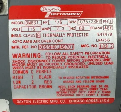 NEW DAYTON WATTRIMMER 3M831 UNIT HEATER MOTOR 1/6HP