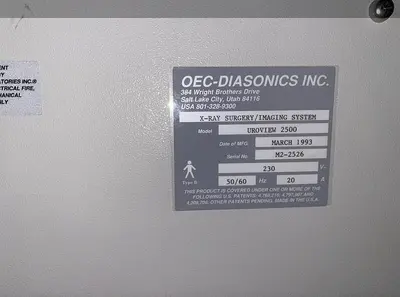USED 1993 OEC DIASONICS INC. UROVIEW 2500 UROVIEW 2500