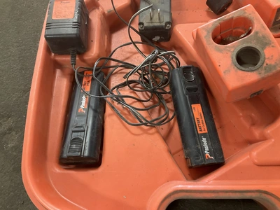 (1) Paslode Impulse finish nailer, (2) plastic cases, (2) batteries and (2) chargers, batteries will...