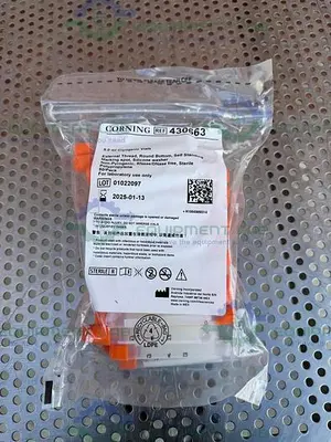 NEW CASE OF 400 - CORNING 430663 EXTERNAL THREADED POLYPROPYLENE CRYOGENIC VIAL 5 ML