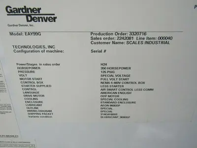 USED GARDNER DENVER SAV350