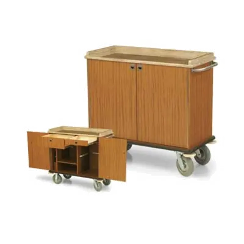 Forbes Industries Room Service Cart w/ (2) Doors & (2) Drawers - 46"L x 21"W x 40"H, Wood/Avonite (4968)