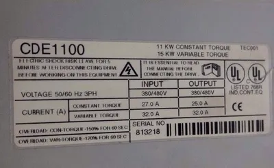 USED EMERSON CONTROL TECHNIQUES CDE1100 DRIVE