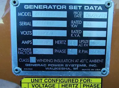 USED 2002 GENERAC SD50