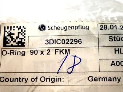NEW SCHEUGENPFLUG O‑RING 90 X 2 FKM VITON GERMANY LOT OF 8