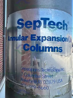 USED SEPTECH ANNULAR EXPANSION STAINLESS STEEL PREPARATIVE HPLC COLUMN W/ HAND PUMP