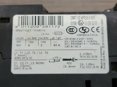 USED SIEMENS 3RV1021-1HA10