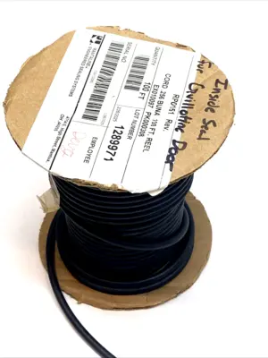 USED MANTALINE CORD .256 BUNA CUSTOM GUILLOTINE DOOR SEAL 90FT