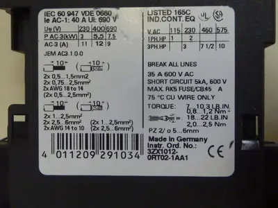 USED SIEMENS 3RT1024-1B 0