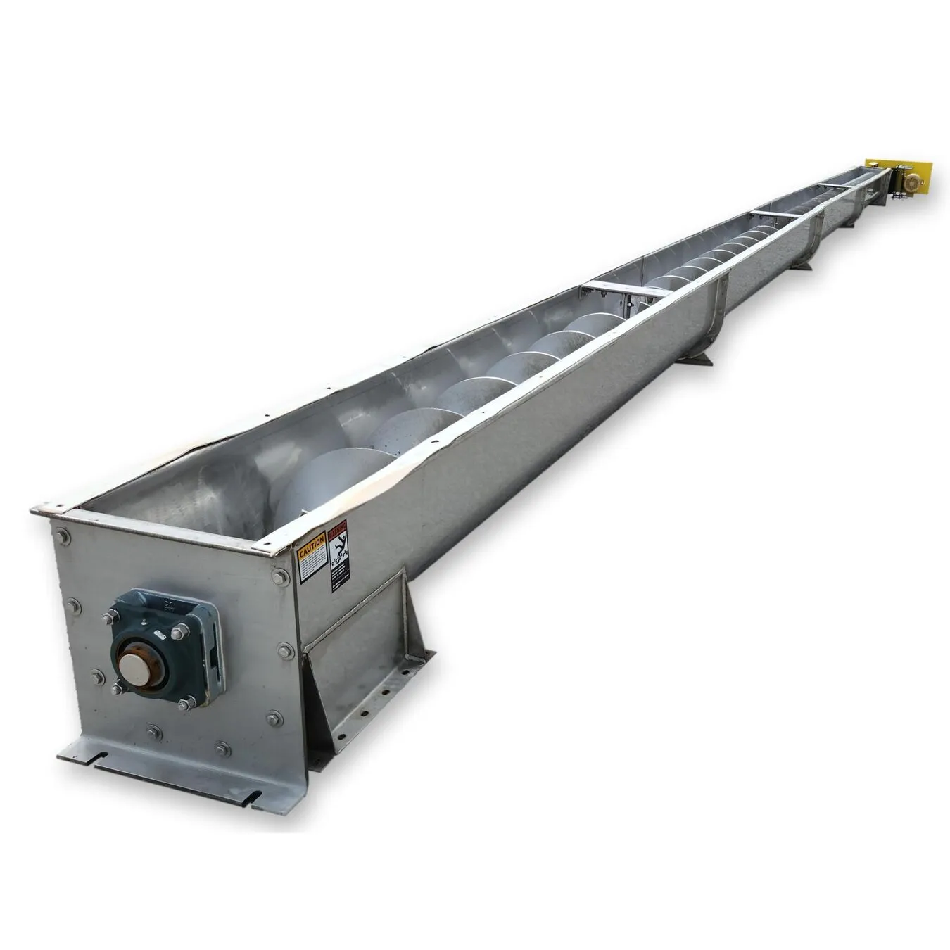 Used 14" Dia. X 48' L Stainless Steel Industrial Screw Auger Conveyor