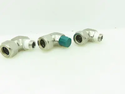 Parker Stainless 90° Male Elbow Compression Fitting  5/8" Tube 3/8" NPT Lot of 3