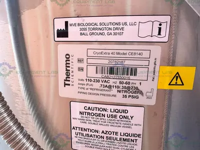 USED THERMO SCIENTIFIC CE8140 CRYOEXTRA 40 HIGH-EFFICIENCY CRYOGENIC STORAGE 797 L