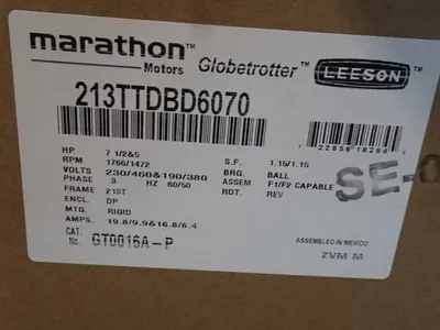 Used MARATHON MOTORS 213TTDBD6070 Motors (misc) Ohio US | HGR 24 #912641