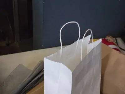 Lot of (52) Gift Bags 8" x 10" and One Box of Gray Tissue Paper