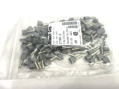 New | in-Stock Altech Insulated Twin Ferrule H2x4.00/12, Dual Wire 100-PACK Terminal Blocks Michigan US | Maverick Industrial Sales #1390887
