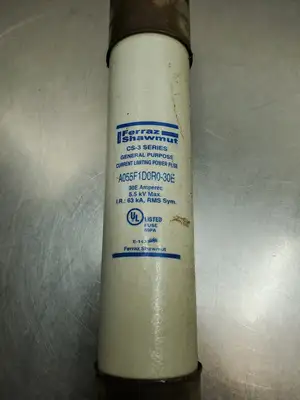 Used Ferraz Shawmut A055F1D0R0-30E CS-3 Series Current Limiting Power Fuse Fuses South Carolina US | Palmetto Automation #1502926