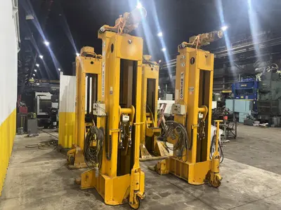 (4) 20 TON (160,000 LBS TOTAL) RAILWAY / NEUERO HEAVY DUTY MOBILE VERTICAL LIFT JACKS: YOBRO #23870