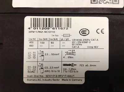 USED SIEMENS 3RV1 742-5CD10