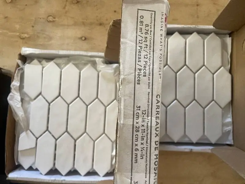 Dal-Tile Ceramic Mosaic Tile - Hexagon Sheets, 12 x 11 in, 6 mm, 12 Pieces/Box 2 Boxes