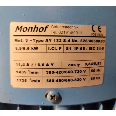 Used 7.5HP Industrial Centrifugal Fan Blower