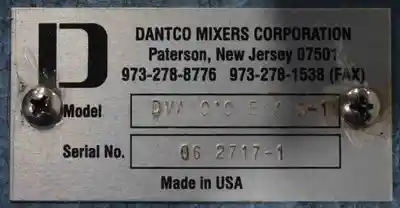 USED DANTCO MIXERS CORP. DVW-010