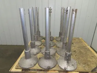 Aluminum Pedestal Base Round Pipe Conveyor Leg Stand Adj Height 26"-30"