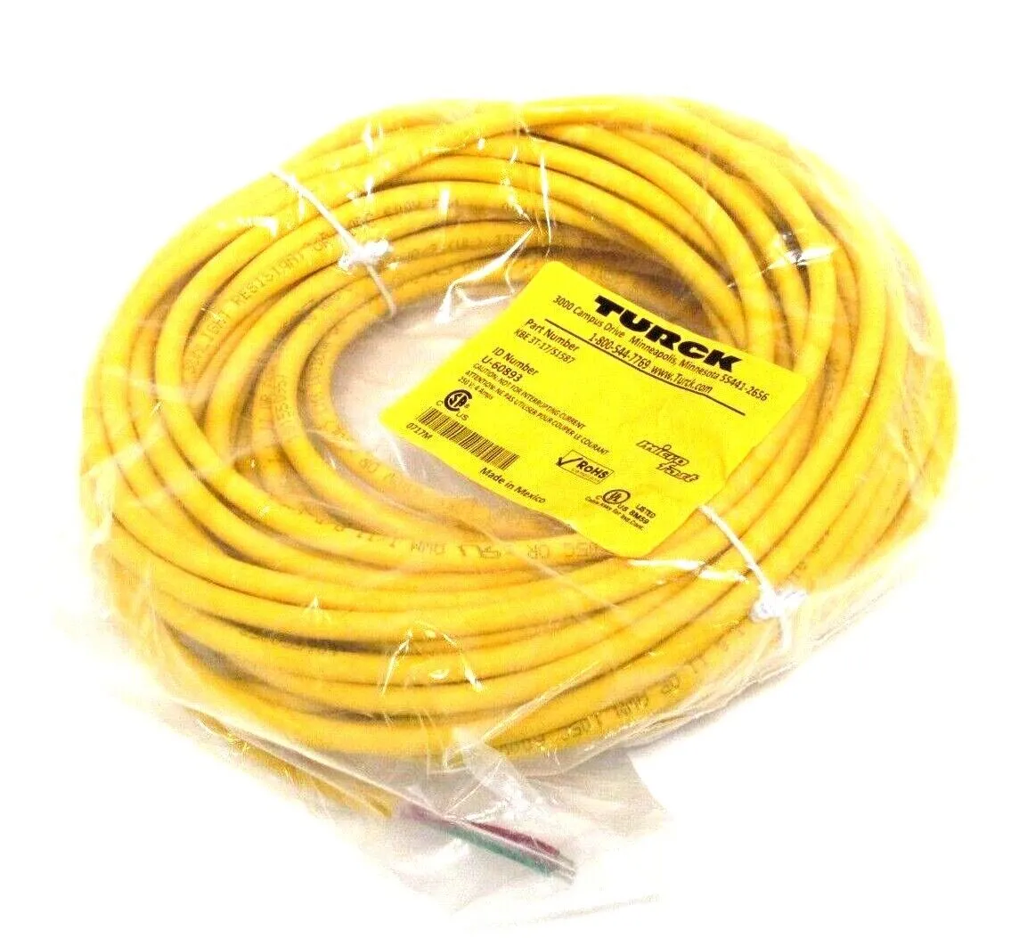 NEW TURCK KBE3T-17/S1587 CORDSET U-60893 KBE3T17S1587