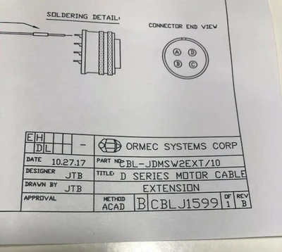 New Encoder Extension Cable P/N CBL-JDMSW2EXT/10 *Fast Shipping*