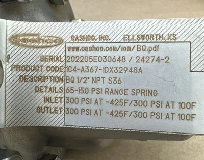 New | in-Stock CASHCO 1C4-A367-1DX32948A Air Pressure Regulators Indiana US | J&J Industrial Supply #779305