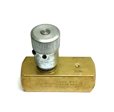 USED PARKER COLORFLOW IN-LINE HYDRAULIC FLOW CONTROL VALVE 1/2" CONNECTION