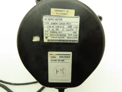 Yaskawa SGMDH-12A2A-YR13 1150W 5.49Nm 2000RPM 200V AC Servo Motor
