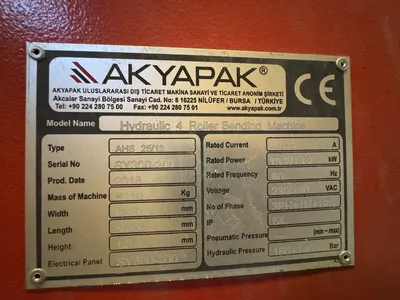 AKYAPAK AHS 25/13 Plate Bending and Slip Roll | Kempler Machinery (12)