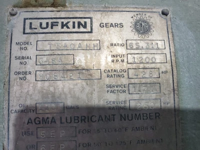 Lufkin T540AHH 65.3:1 Gearbox Reducer
