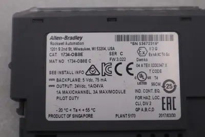 ALLEN BRADLEY 1734-OB8E SERIES C OUPUT MODULE 1734OB8E STOCK K-3288