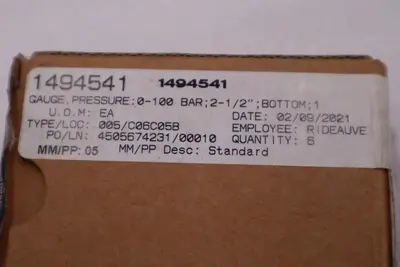 Ametek USG P656 Pressure Gauge 63MM 5000PSI 1/4NPT STOCK H1235A