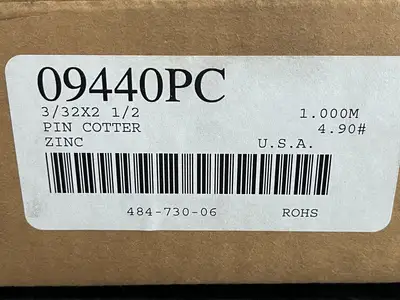 3/32" x 2-1/2" Pin Cotter Zinc 09440PC (Box of 1000)