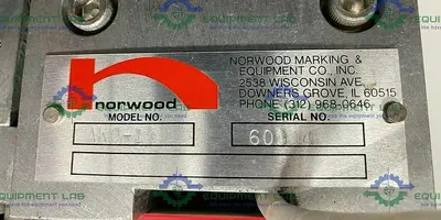 USED NORWOOD AK0-15 & L.I.S-404 HOT STAMPING IMPRINTER W/ STAMPING DIES
