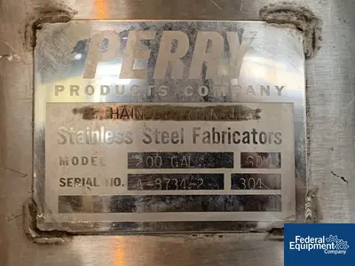 USED Perry Products 200 Gal Perry Tank, S/S