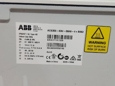 NEW ABB ACS355-03U-08A8-4+B063