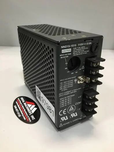 Used NEMIC-LAMBDA NND15-1515 Power Supplies Michigan US | Ideal Machinery #572064