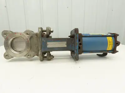 DeZurik KBD 3" Stainless Knife Gate Valve 304SS Air Cylinder Operated *Read*