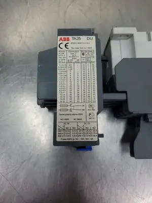 ABB A123010 28A 1000VAC Contactor w/TA25DU & CA510 Auxiliary Contactor 4A43