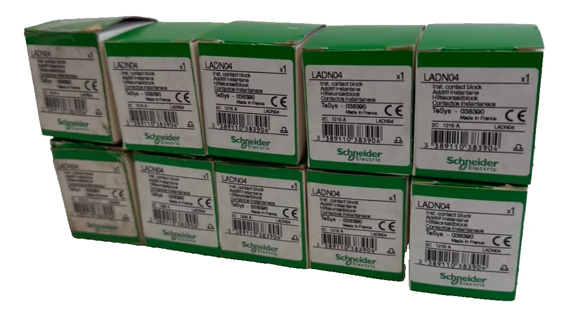 NEW LOT OF 10 SCHNEIDER ELECTRIC LADN04 CONTACT BLOCK